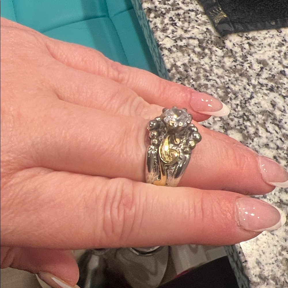 Western Silver and Gold Women's Ring sz 10